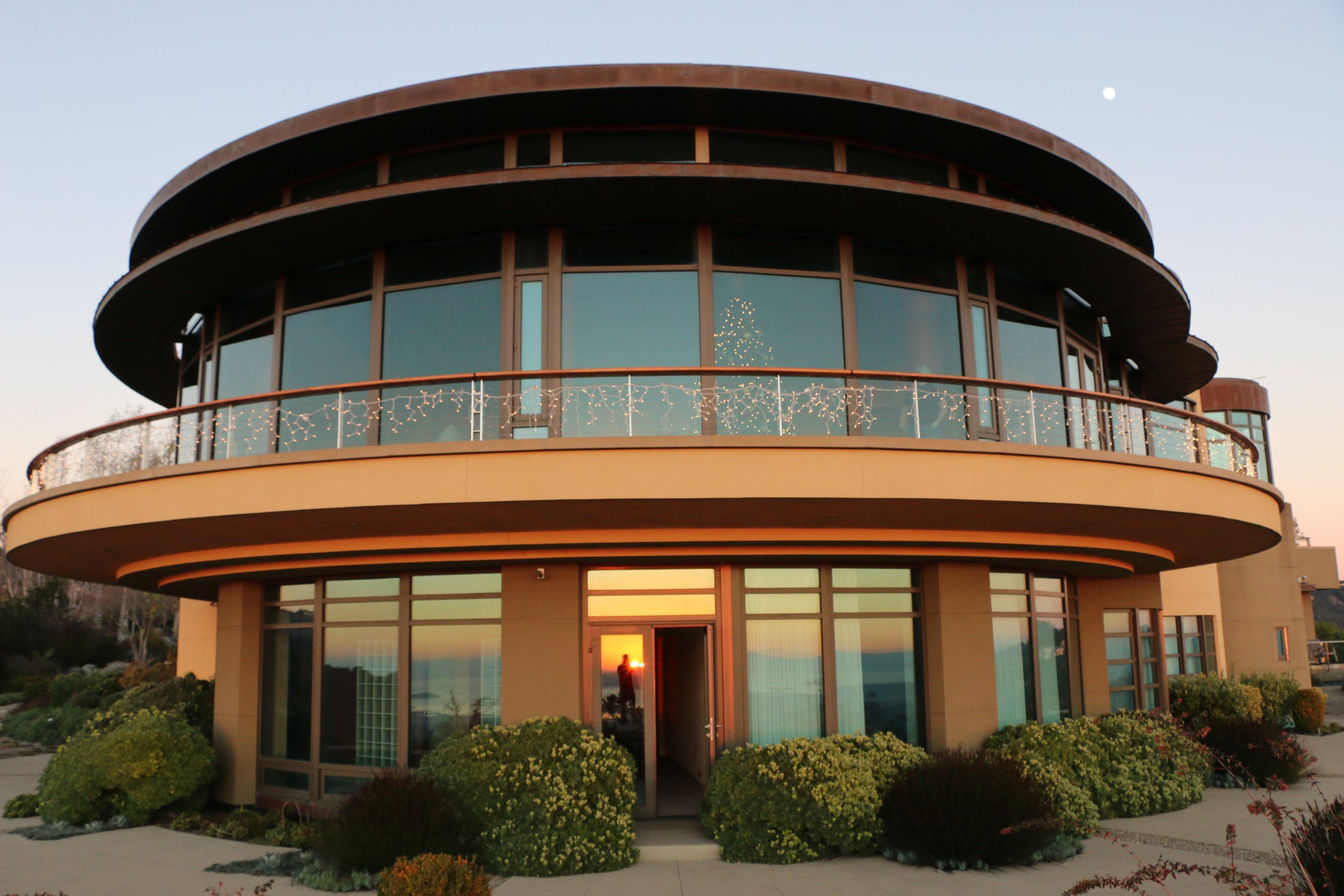 Circular home with a beautiful view